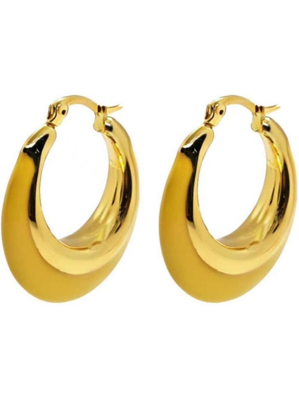 Chunky Enamel Hoop Earrings for Women | 18K Gold Plated Jewelry Gift